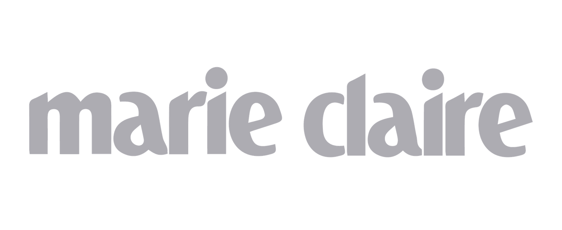 The image features the logo of "Marie Claire" in a stylized gray font on a black background.