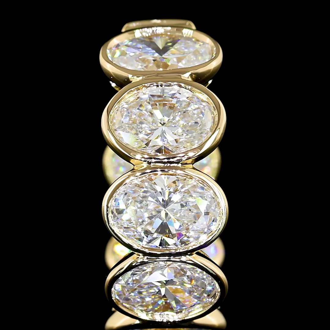 2.34 Cts 14k Yellow Gold Oval Shape Huggies Earring - Image 3