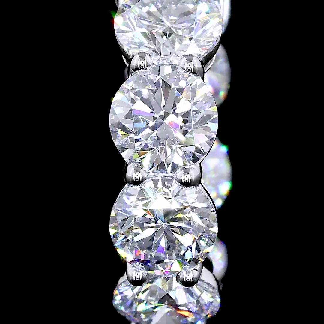 3.77 Cts 14k White Gold Round Shape Huggies Earring - Image 3