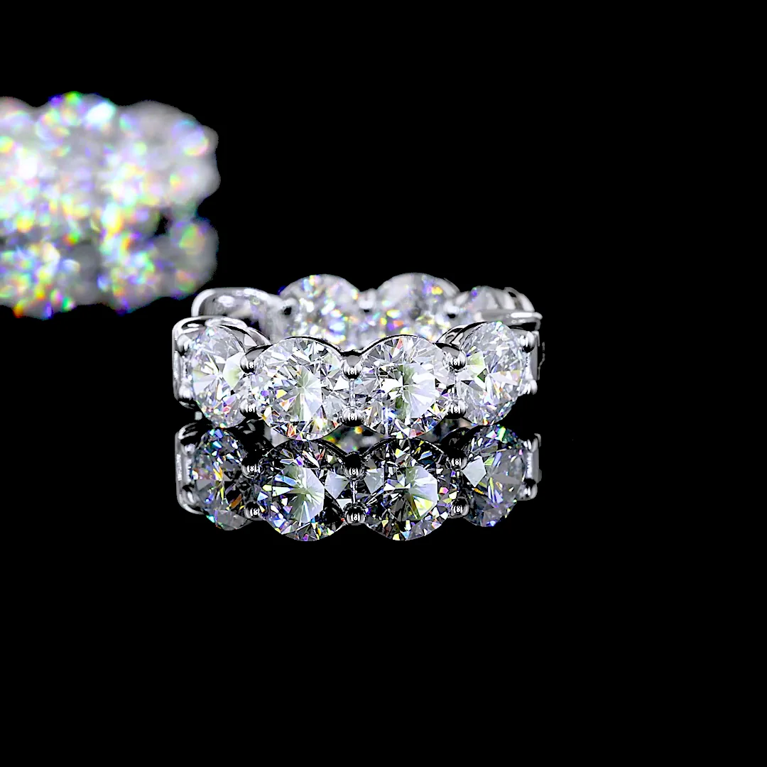 3.77 Cts 14k White Gold Round Shape Huggies Earring - Image 4