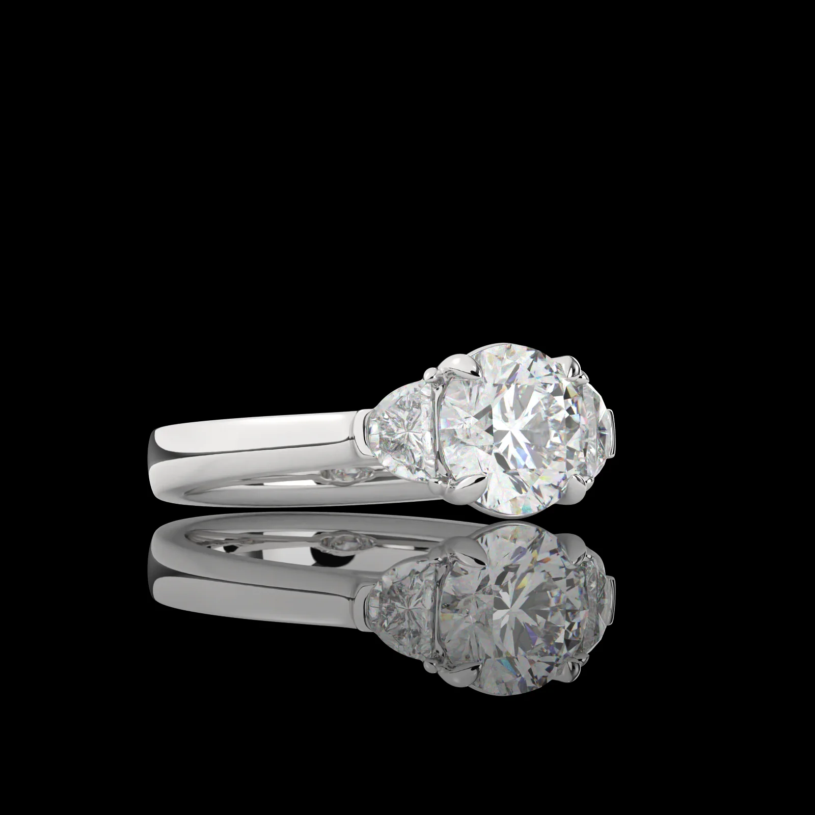 1.99 Cts Platinum Round Shape 3 Stones Ring - Image 3