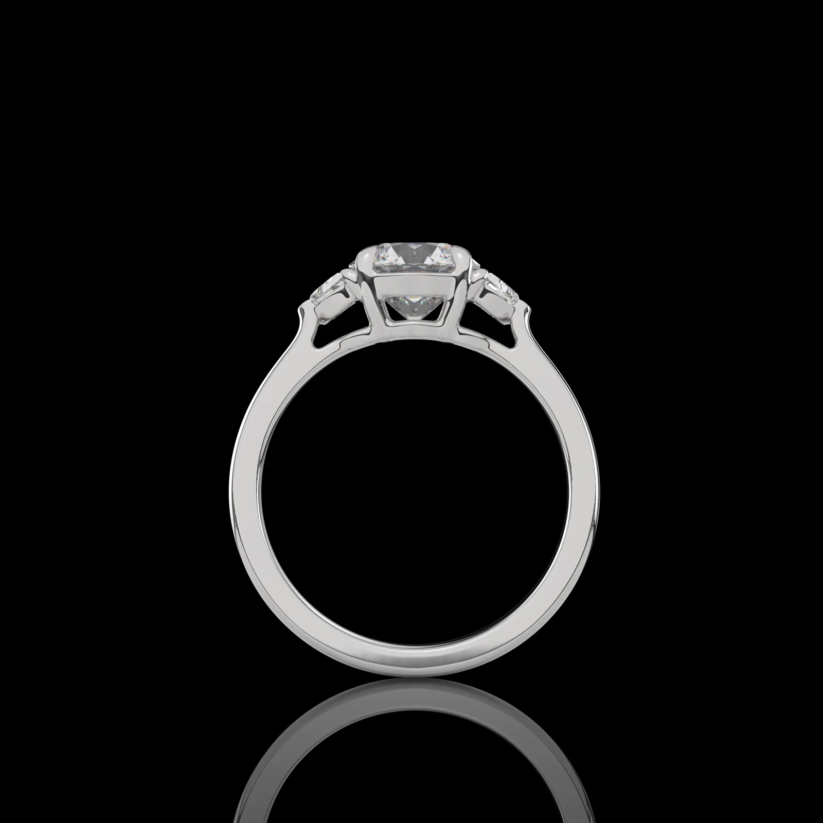 1.89 Cts Platinum Round Shape 3 Stones Ring - Image 4