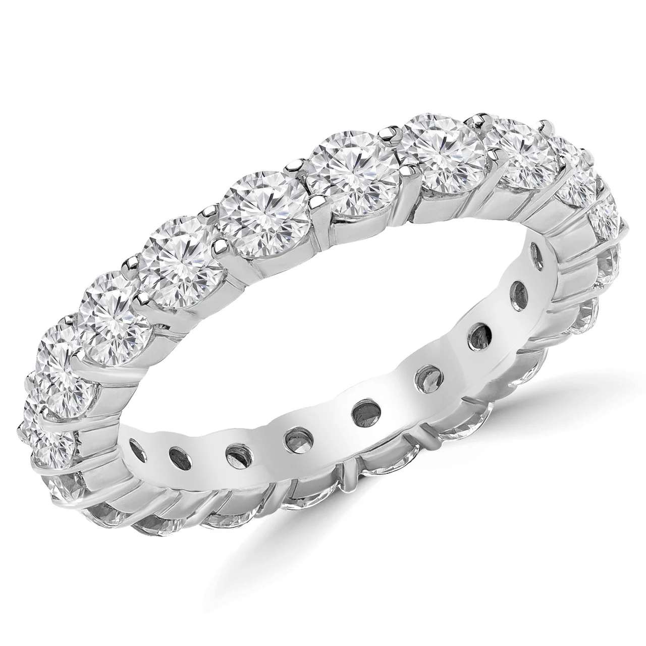 7.32 Cts 14k White Gold Round Shape Eternity Band Eternity Band - Image 2