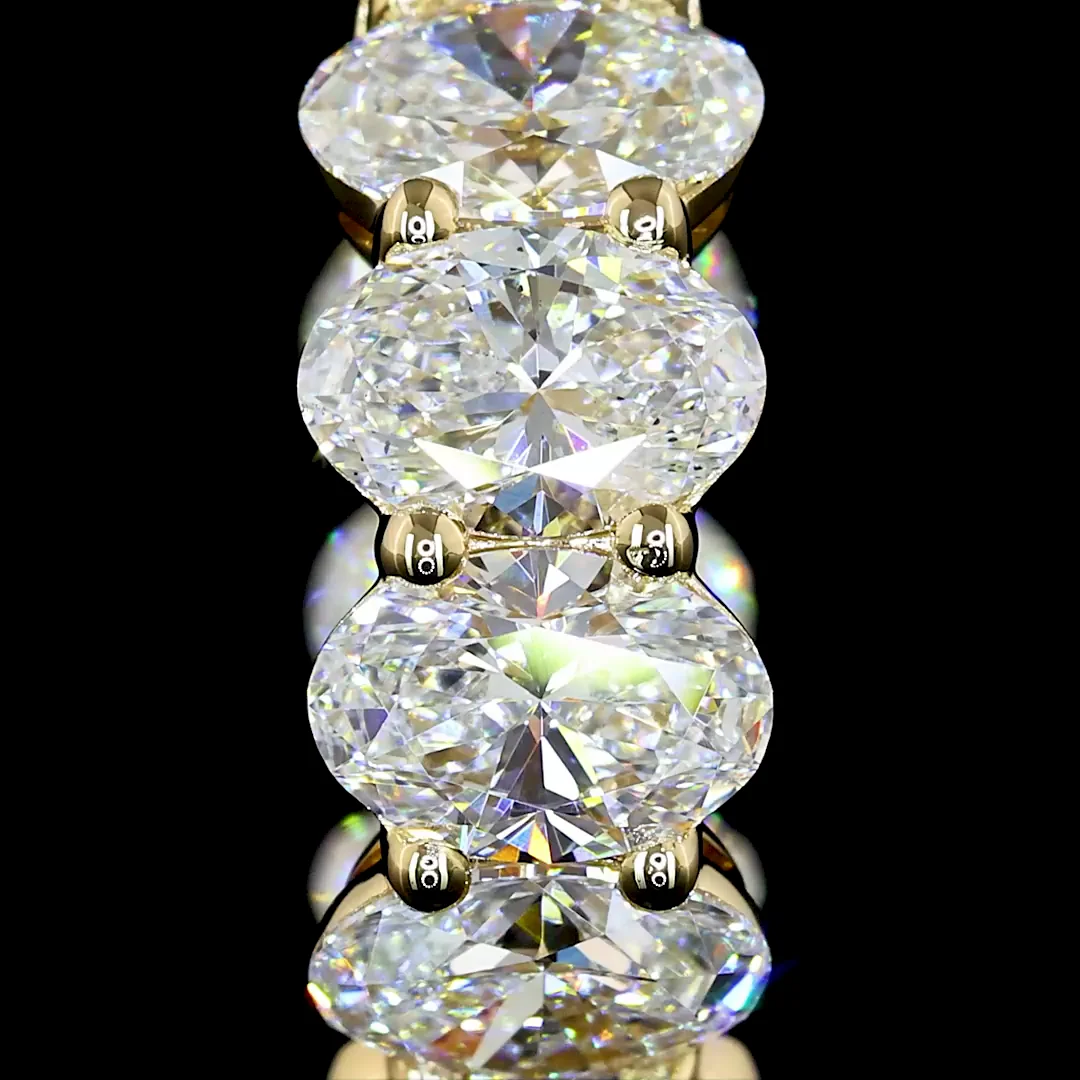 4.33 Cts 14k Yellow Gold Oval Shape Huggies Earring - Image 3