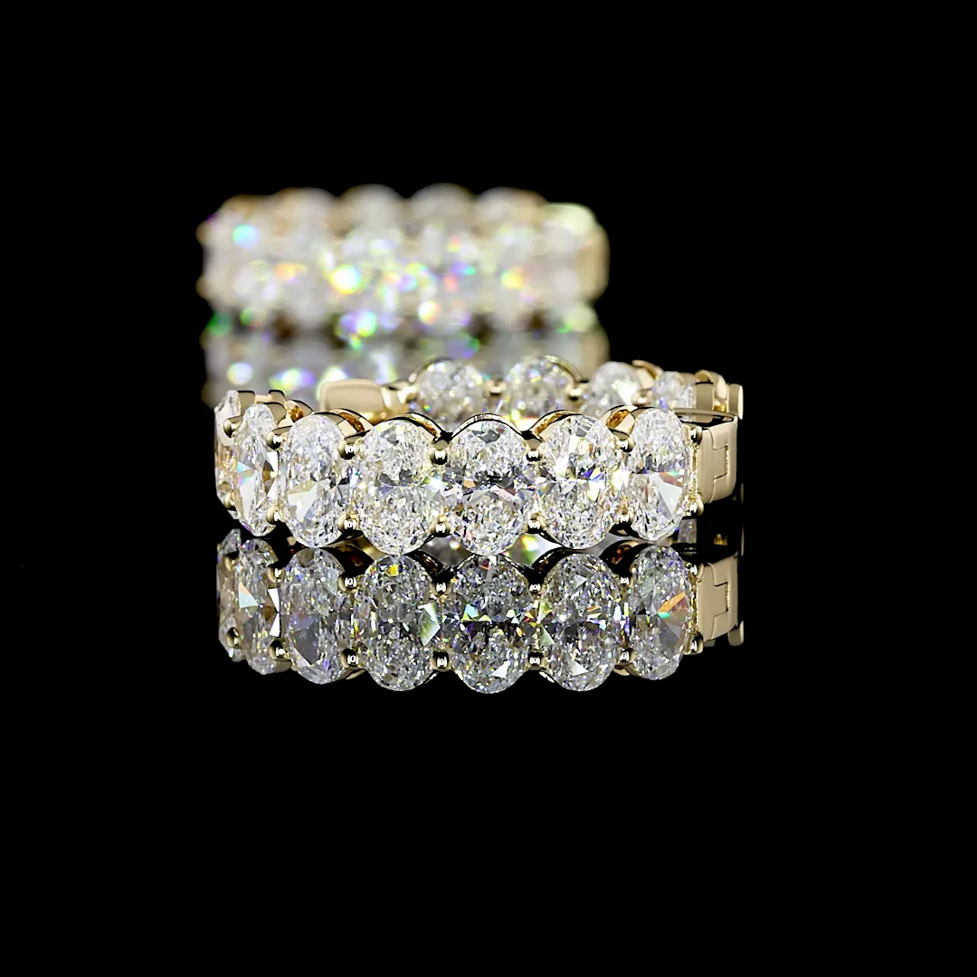 6.61 Cts 14k Yellow Gold Oval Shape Huggies Earring - Image 4