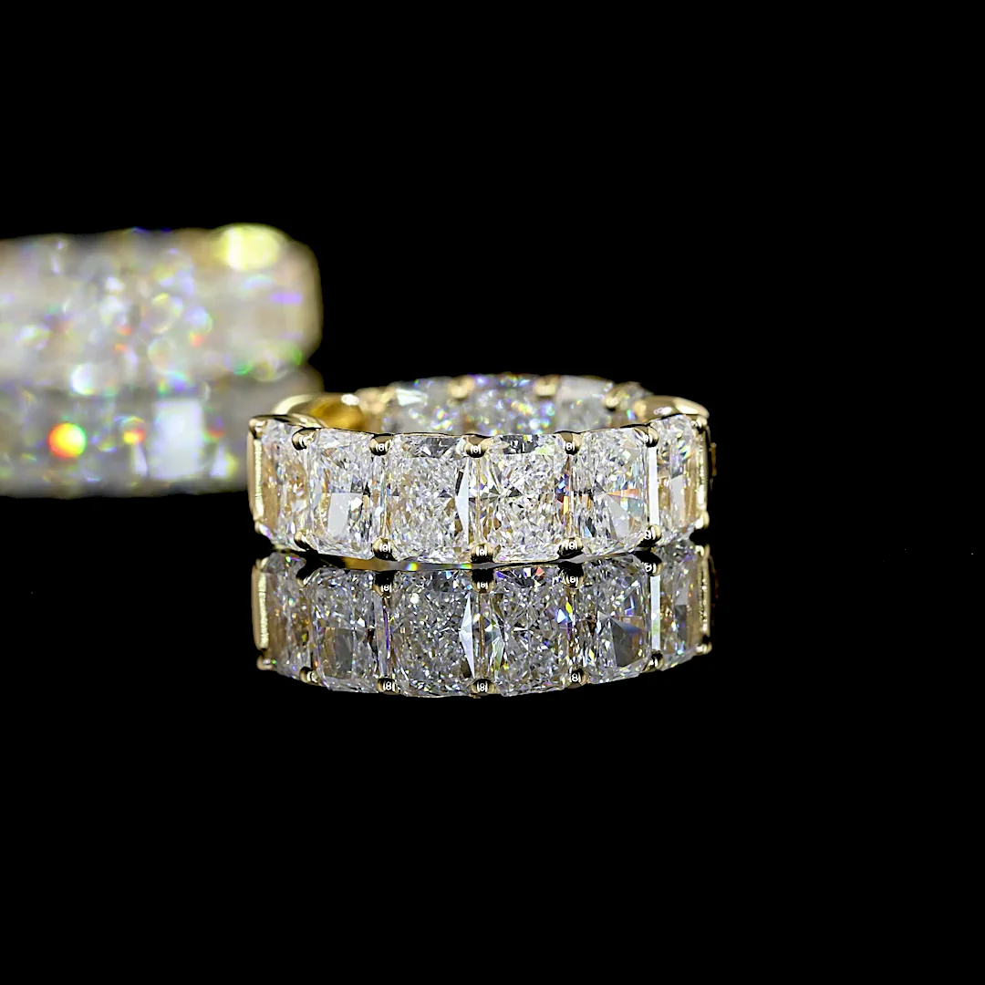 6.68 Cts 14k Yellow Gold Radiant Shape Huggies Earring - Image 4