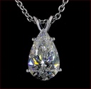 4.08 Cts 14k White Gold Pear Shape Pendant Pendant - Image 3