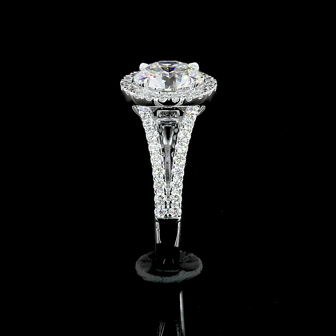 5.87 Cts 14k White Gold Round Shape Split Shank Ring - Image 2