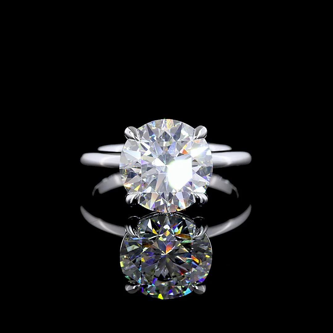 2.01 Cts 14k White Gold Round Shape Split Shank Ring - Video