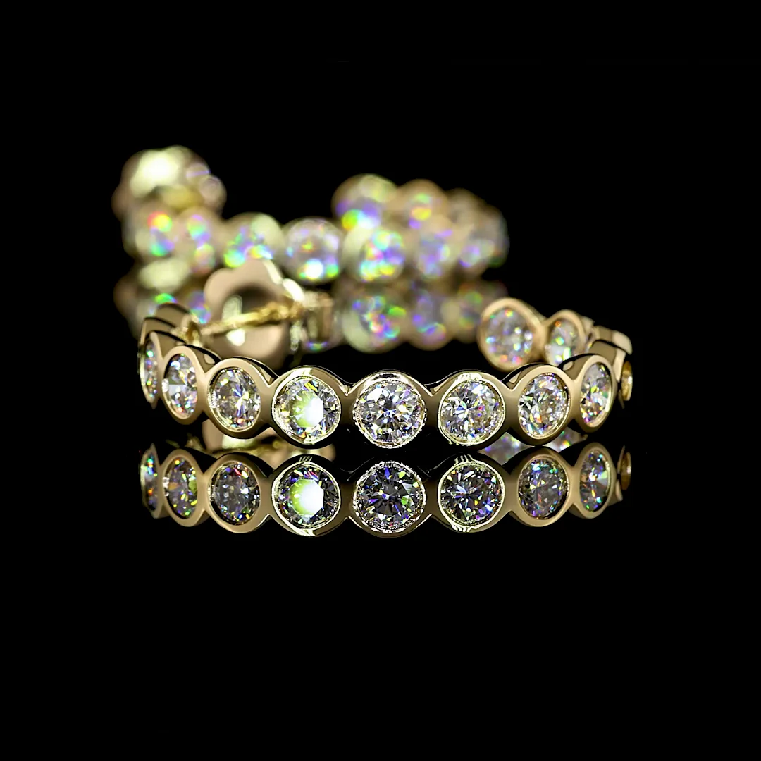 4.32 Cts 14k Yellow Gold Round Shape C Hoops Earring - Image 2