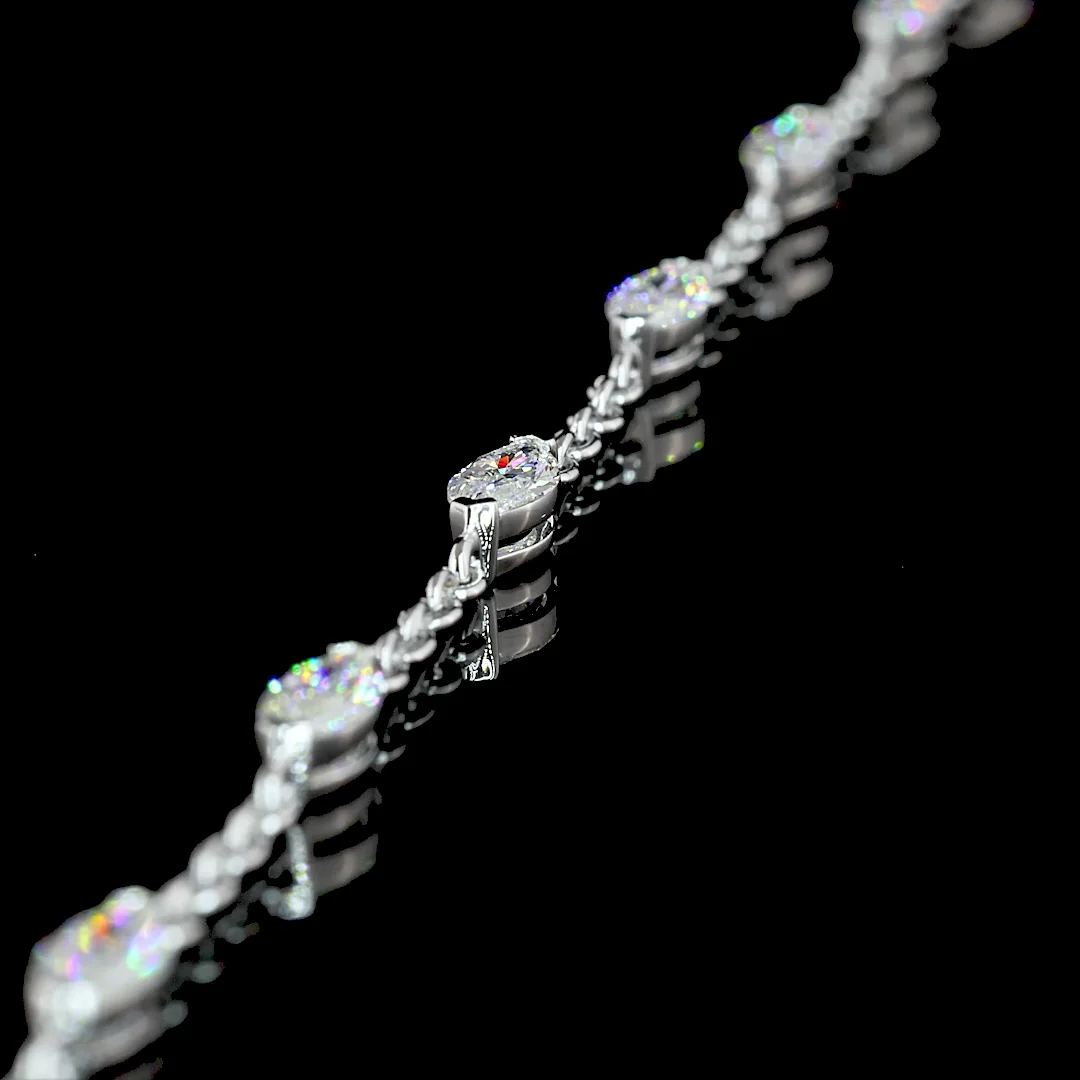 5.19 Cts 14k White Gold Mix Shape Special Necklace - Image 4