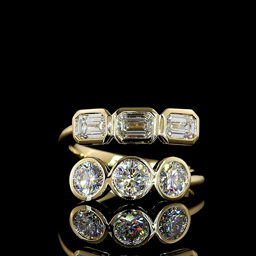 1.79 Cts 14k Yellow Gold Mix Shape Special Eternity Band - Video