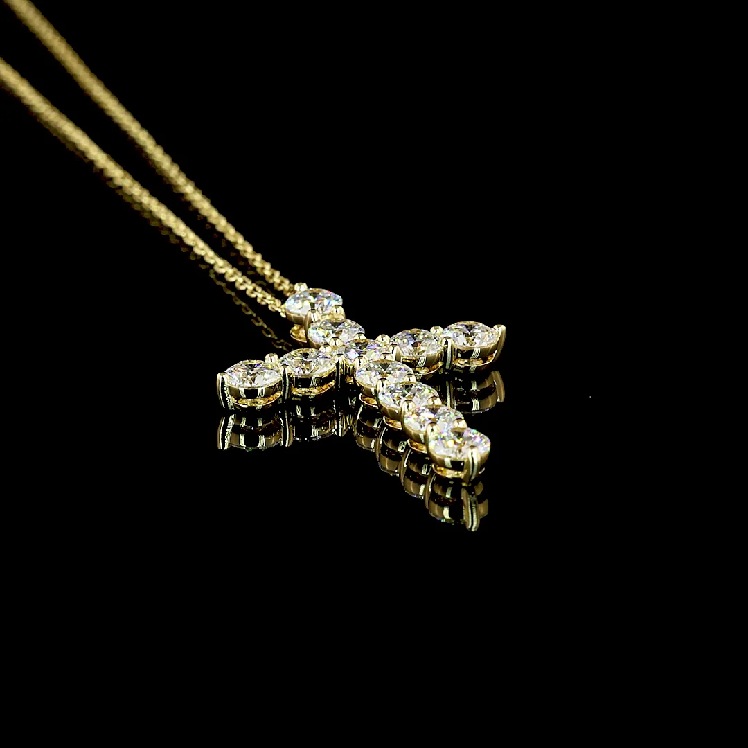 1.94 Cts 14k Yellow Gold Round Shape Symbol Pendant - Image 2