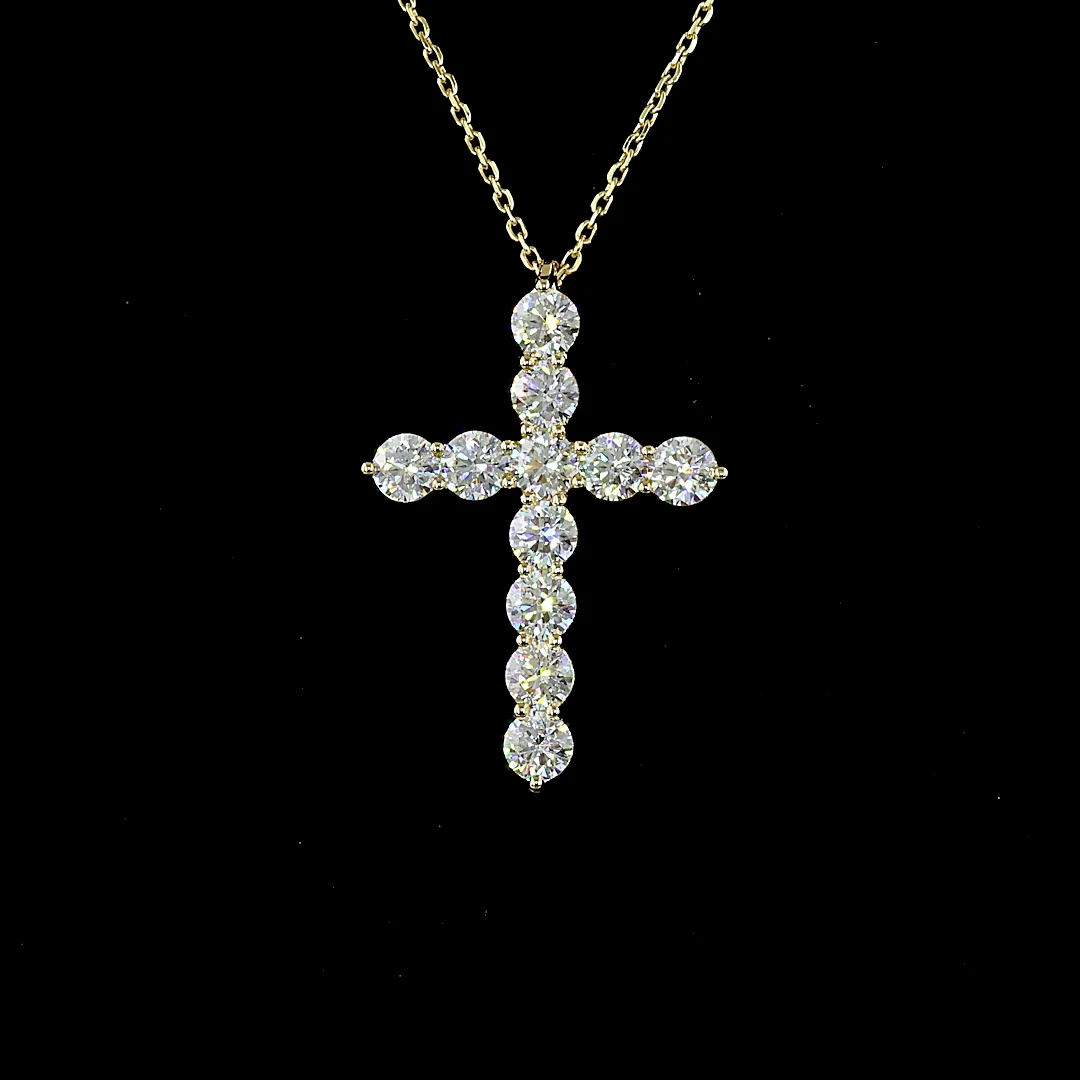 1.94 Cts 14k Yellow Gold Round Shape Symbol Pendant - Image 3