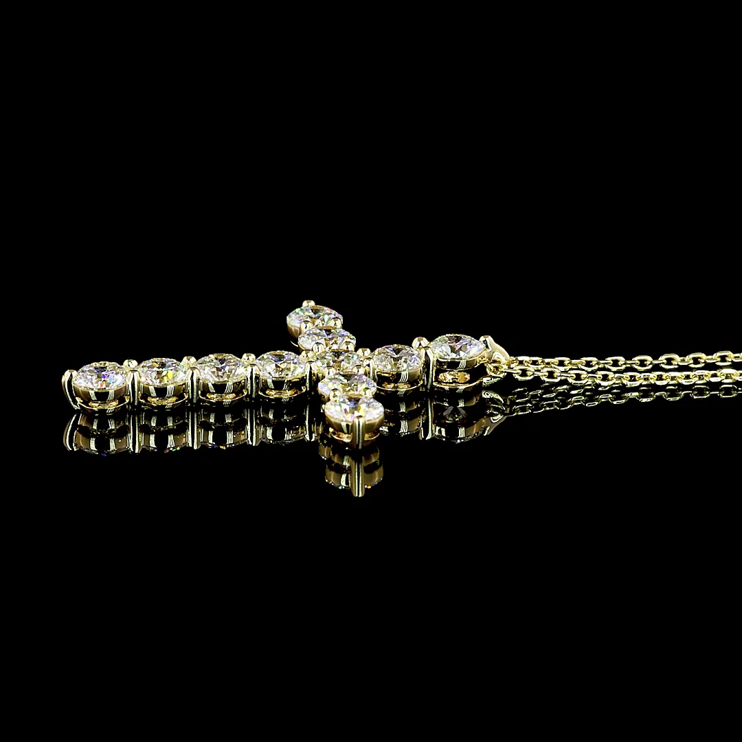 1.91 Cts 14k Yellow Gold Round Shape Symbol Pendant - Image 4