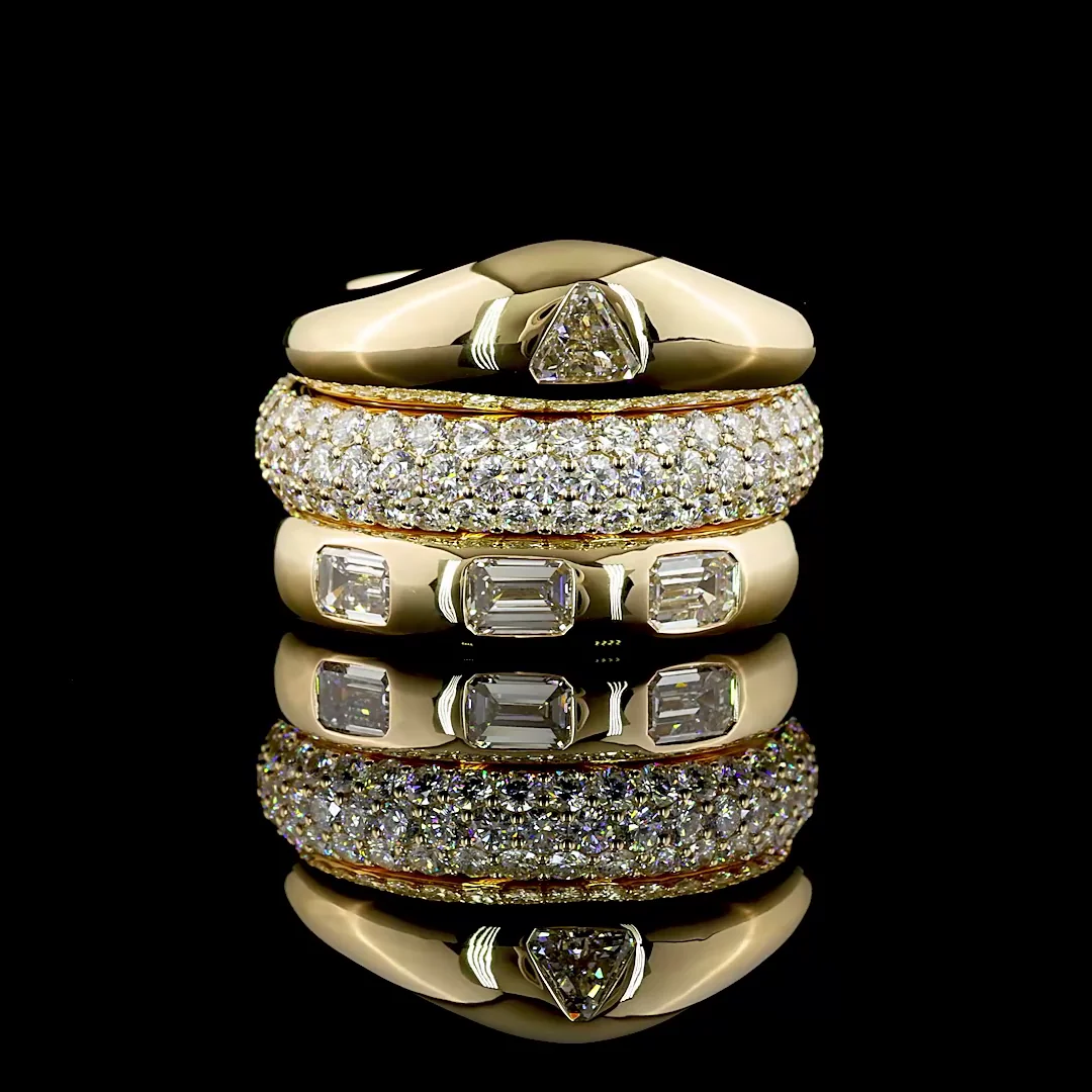 3.48 Cts 14k Yellow Gold Round Shape Special Eternity Band - Video