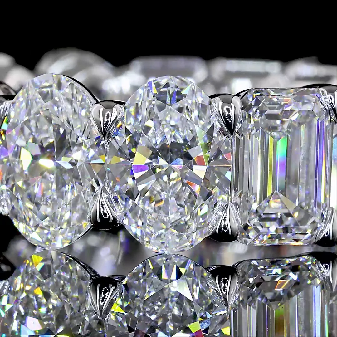 9.99 Cts 14k White Gold Mix Shape Eternity Band Eternity Band - Image 3