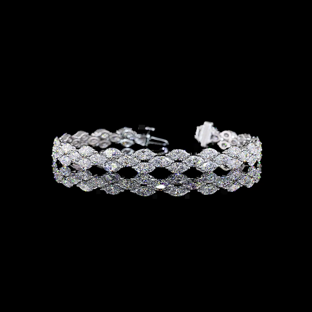 11.55 Cts 14k White Gold Mix Shape Special Bracelet - Video