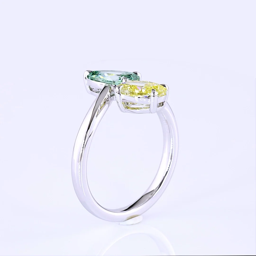 2.26 Cts 14k White Gold Mix Shape Special Ring - Image 4