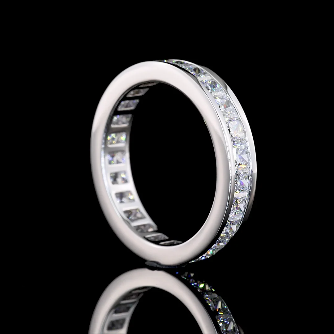 2.52 Cts 14k White Gold Princess Shape Eternity Band Eternity Band - Image 2