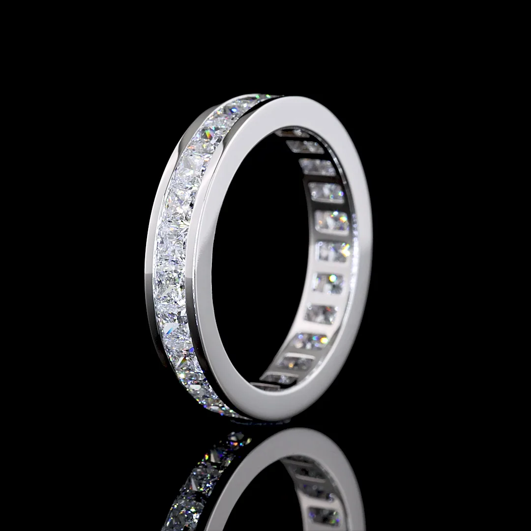 2.52 Cts 14k White Gold Princess Shape Eternity Band Eternity Band - Image 4