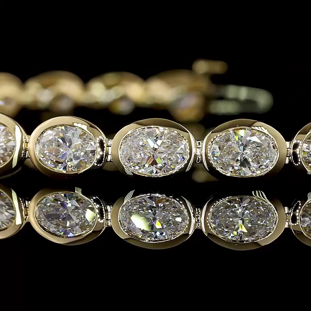 8.5 Cts 14k Yellow Gold Oval Shape Tennis Bracelet - Image 2