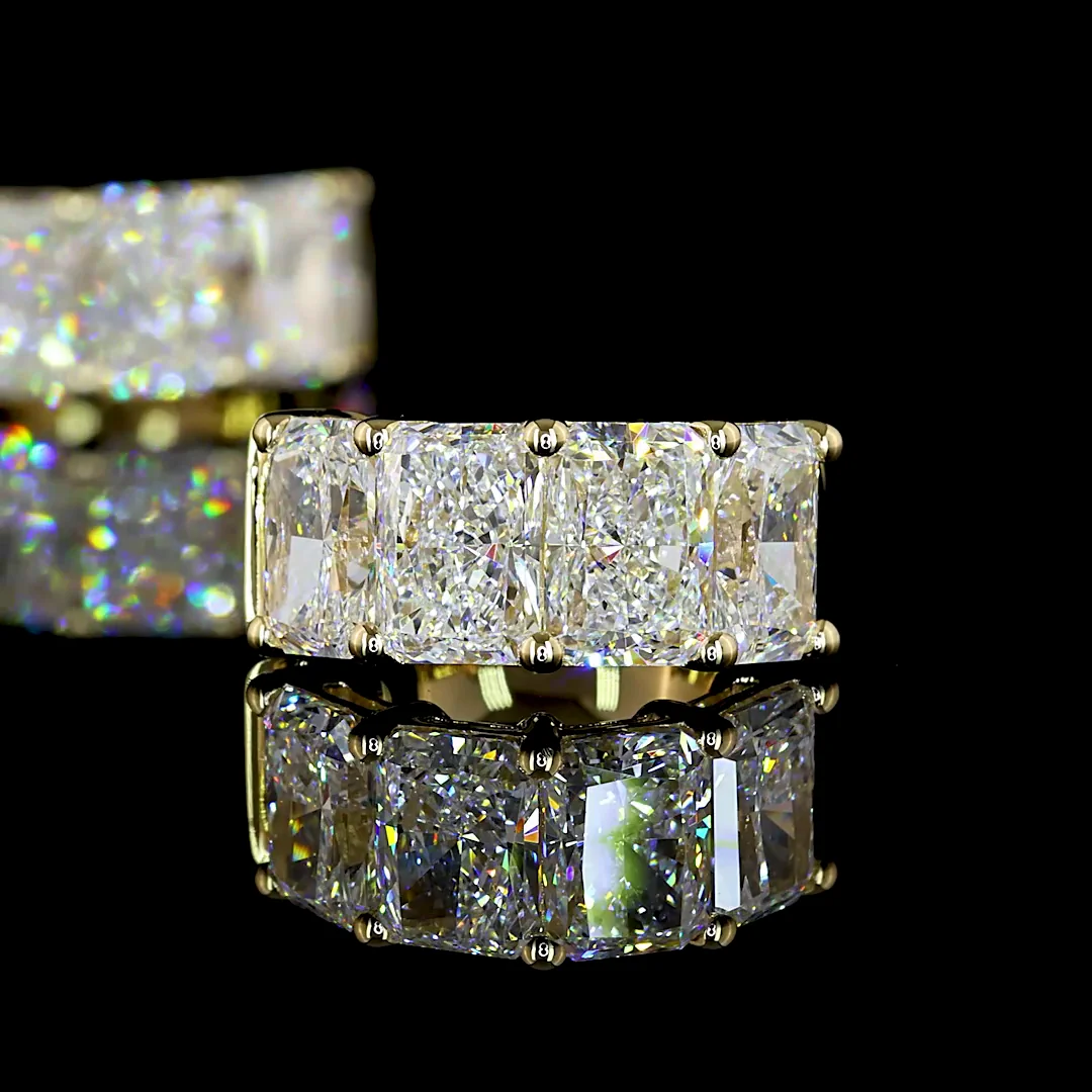 4.1 Cts 14k Yellow Gold Radiant Shape Huggies Earring - Image 4