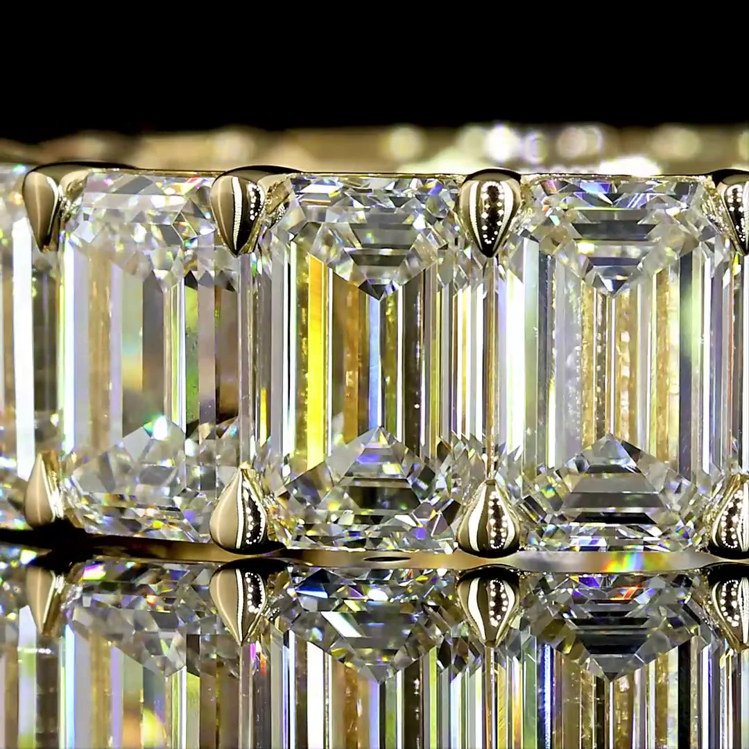 8.98 Cts 14k Yellow Gold Emerald Shape Eternity Band Eternity Band - Image 3