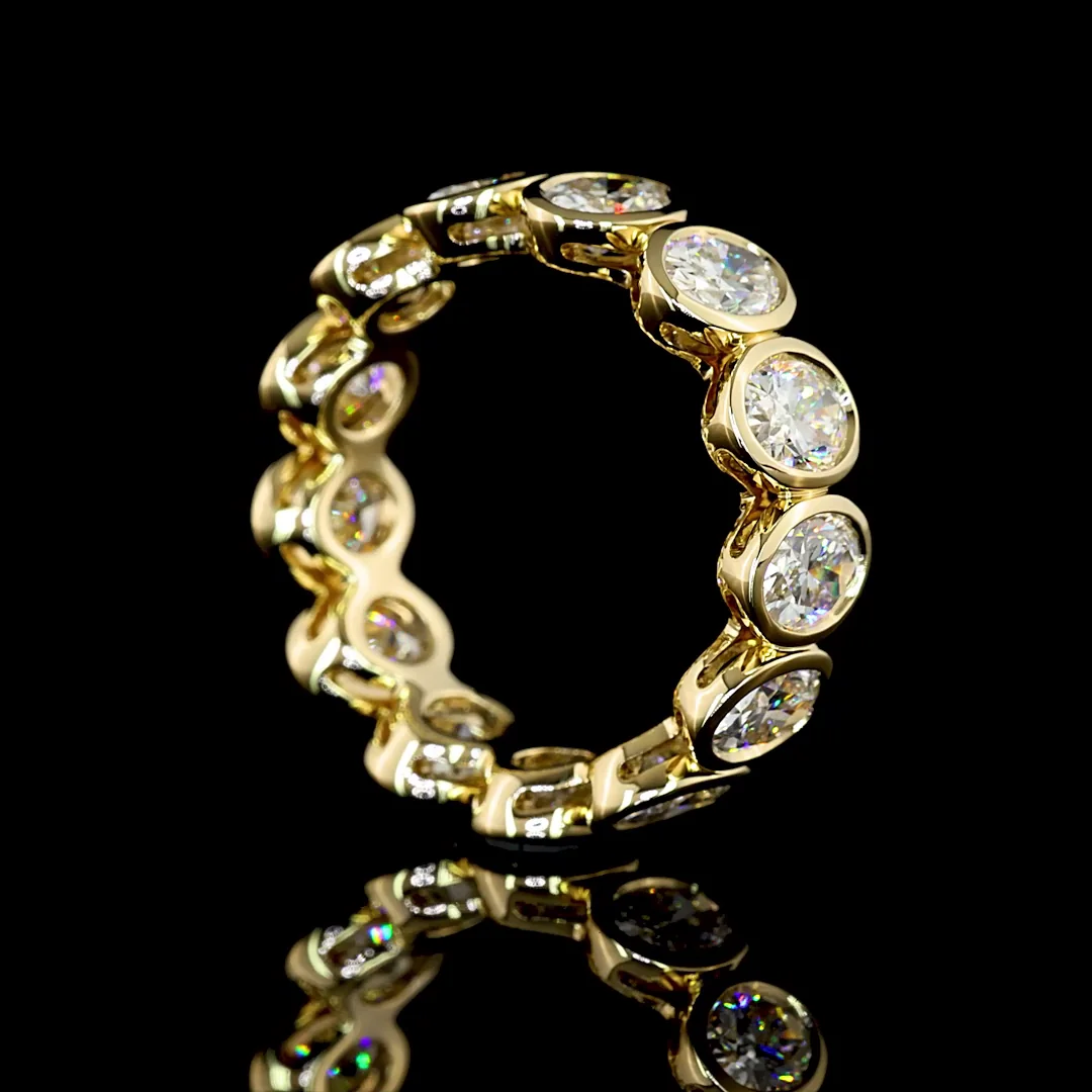 4.36 Cts 14k Yellow Gold Oval Shape Eternity Band Eternity Band - Image 2