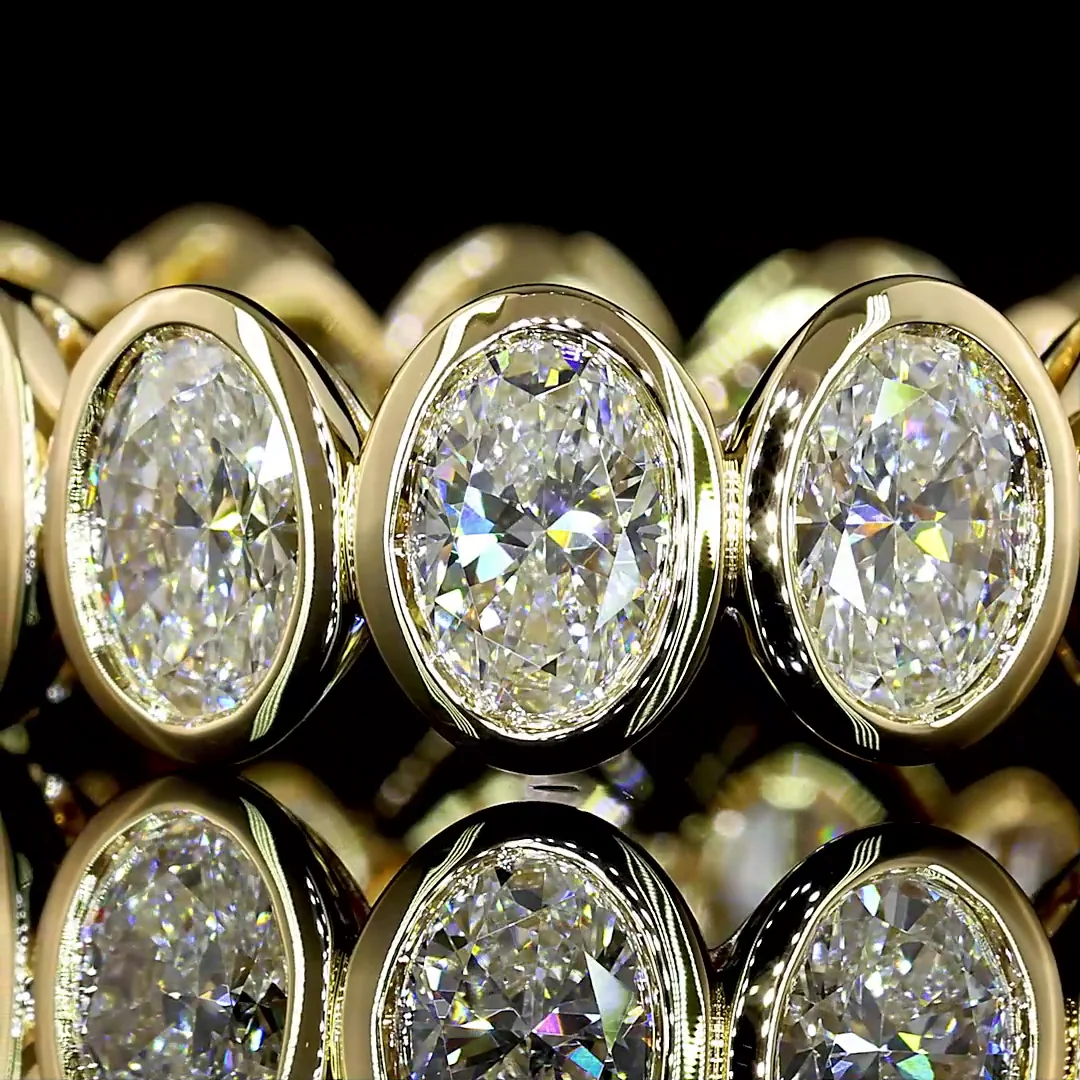 4.36 Cts 14k Yellow Gold Oval Shape Eternity Band Eternity Band - Image 3