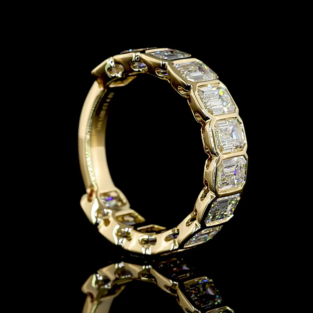 4.63 Cts 14k White Gold Round Shape 3/4 Band Eternity Band - Image 2