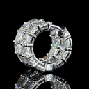 6.51 Cts 14k White Gold Radiant Shape Huggies Earring - Image 2