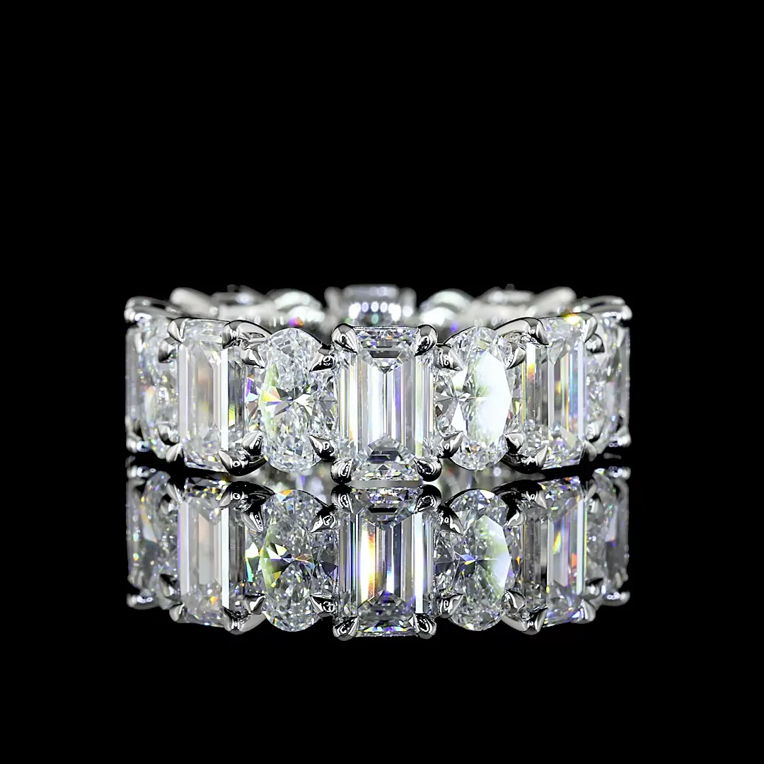 7.1 Cts Platinum Mix Shape Eternity Band Eternity Band - Video