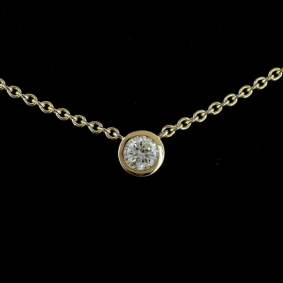 2.84 Cts 14k Yellow Gold Round Shape Station Necklace - Image 3