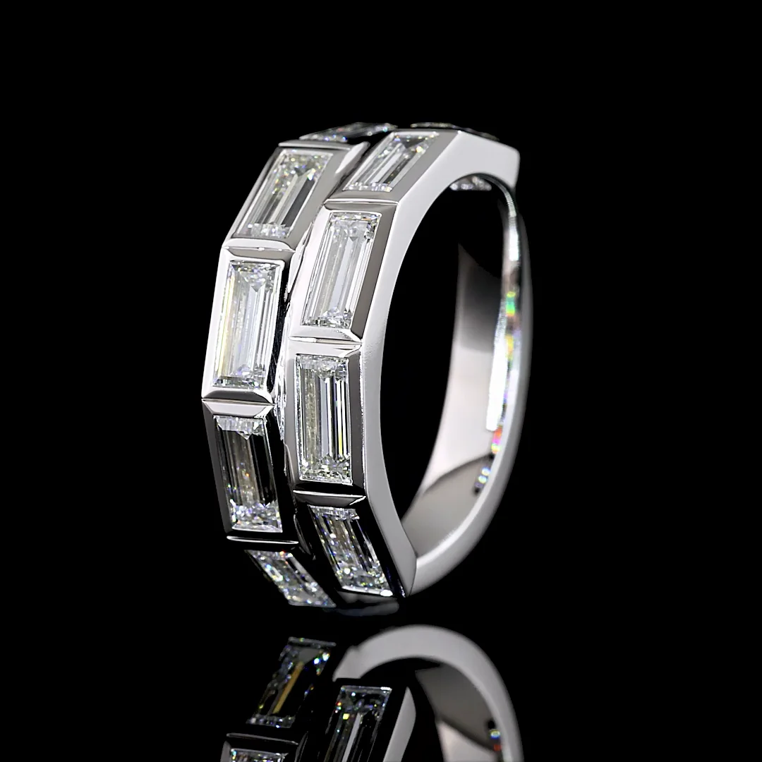 2.29 Cts 14k White Gold Baguette Shape Special Eternity Band - Image 4