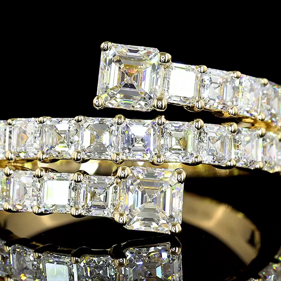 2.68 Cts 14k Yellow Gold Asscher Shape Special Eternity Band - Image 3