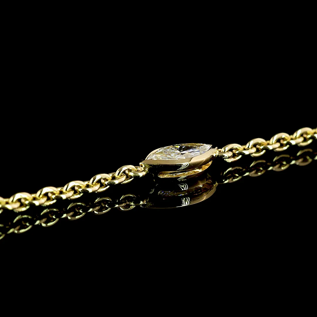 2.77 Cts 14k Yellow Gold Mix Shape Station Necklace - Image 4