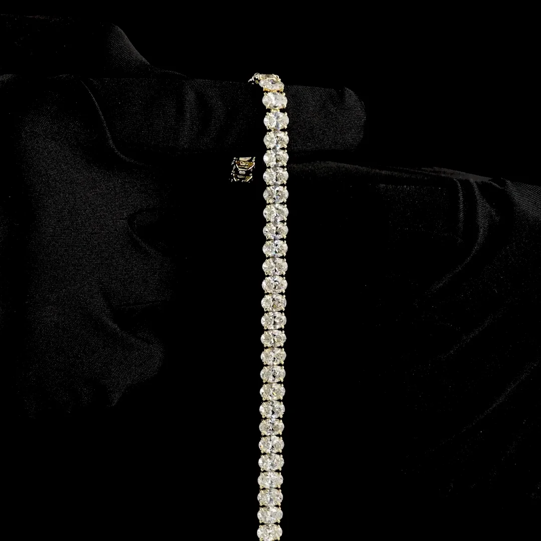 20 Cts 14k Yellow Gold Oval Shape Tennis Bracelet - Image 3