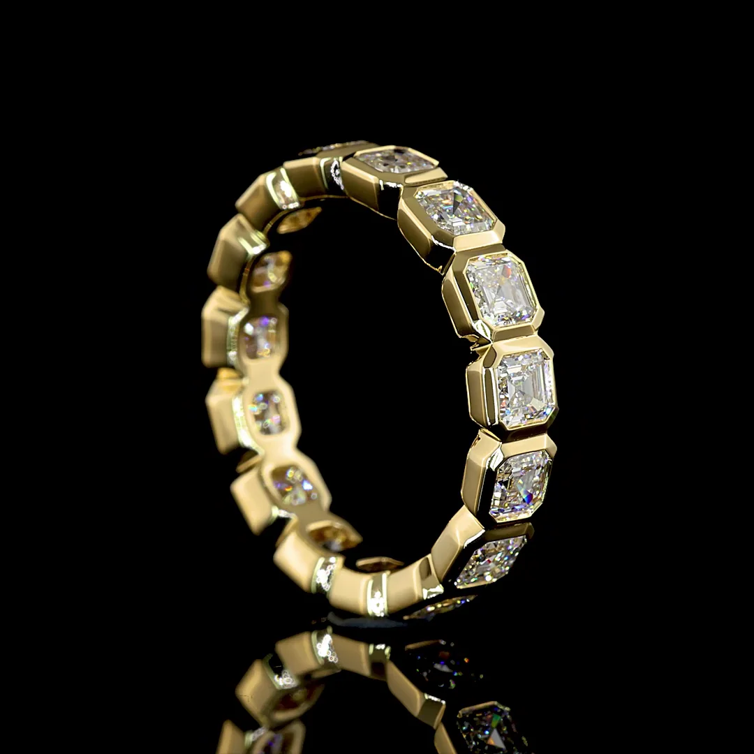 2.43 Cts 14k Yellow Gold Asscher Shape Eternity Band Eternity Band - Image 2