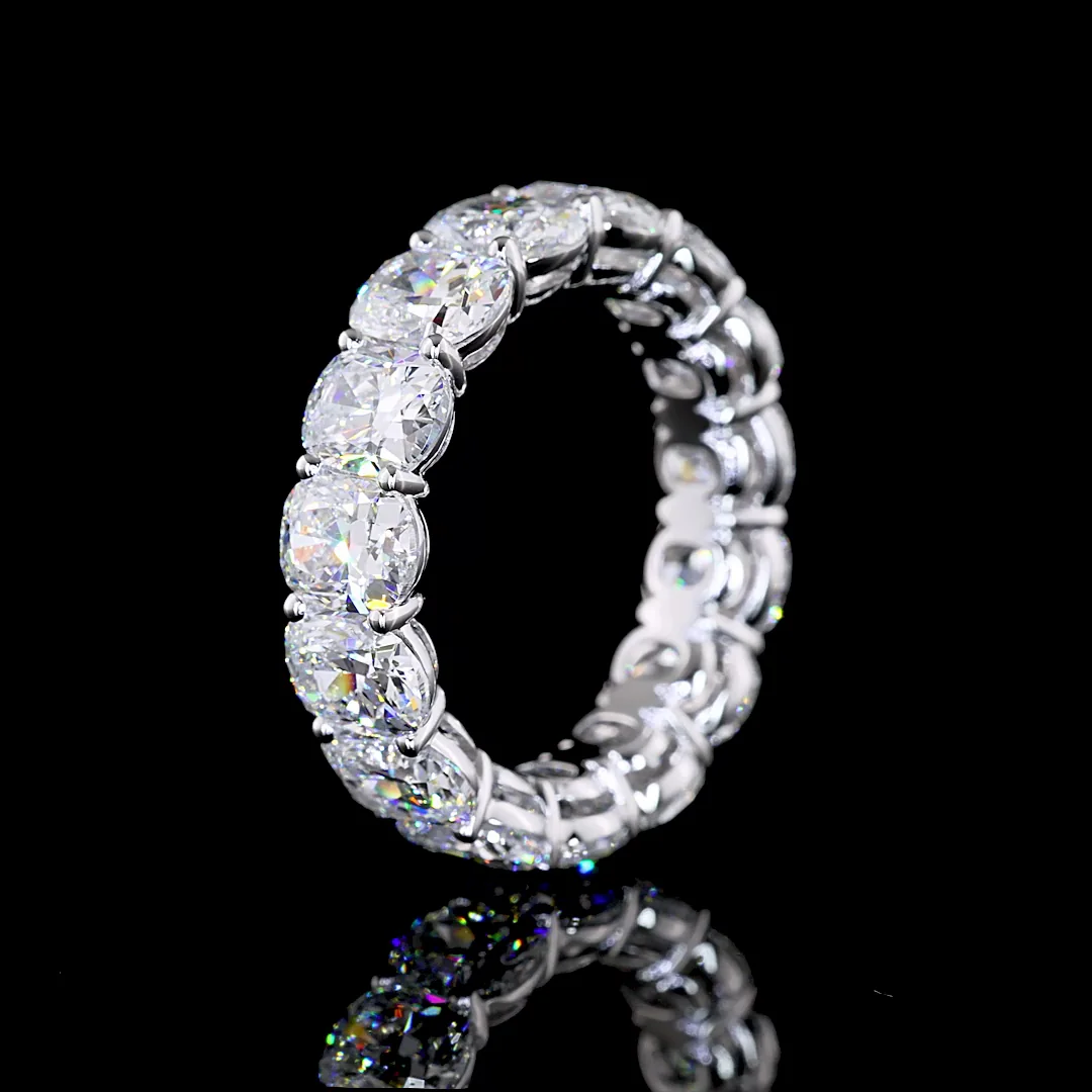 7.36 Cts 14k White Gold Cushion Brilliant Shape Eternity Band Eternity Band - Image 4
