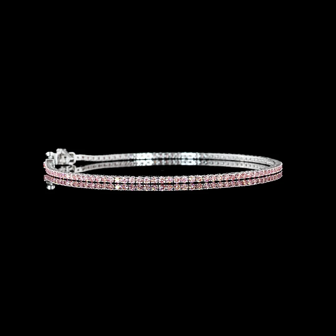 1.64 Cts 14k White Gold Round Shape Tennis Bracelet - Video