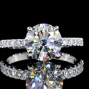 2.46 Cts 14k White Gold Round Shape Hidden Halo Ring - Image 3