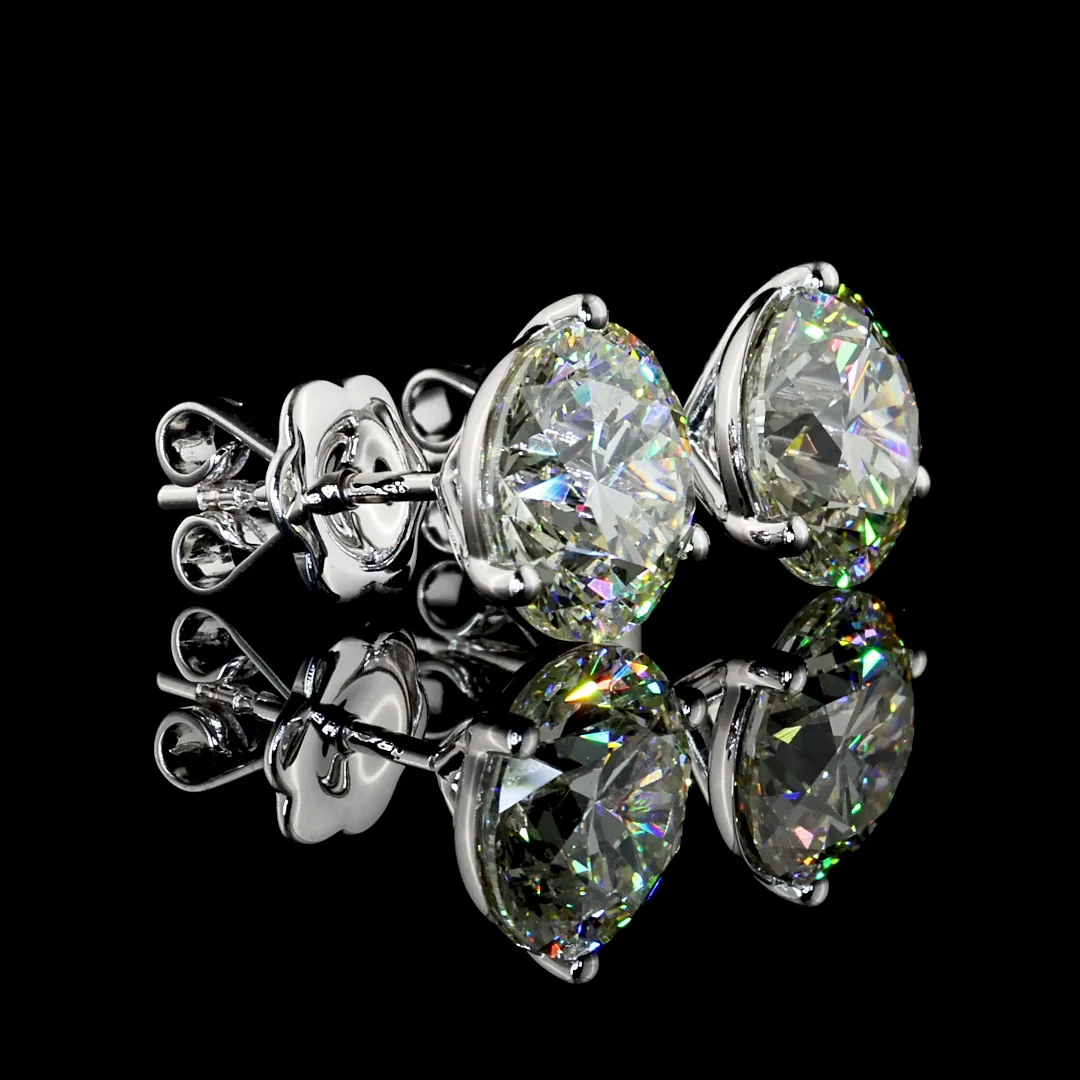 5.66 Cts 14k White Gold Round Shape Martini Earring - Video