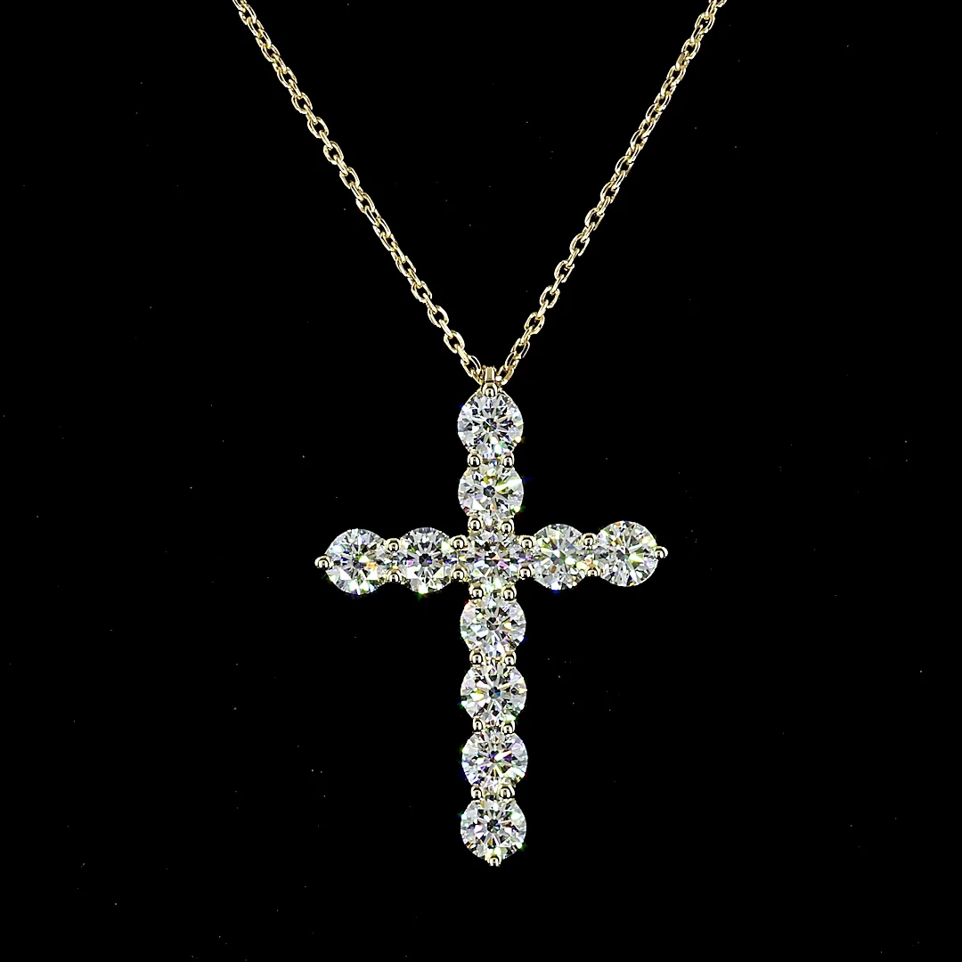 1.92 Cts 14k Yellow Gold Round Shape Symbol Pendant - Image 2