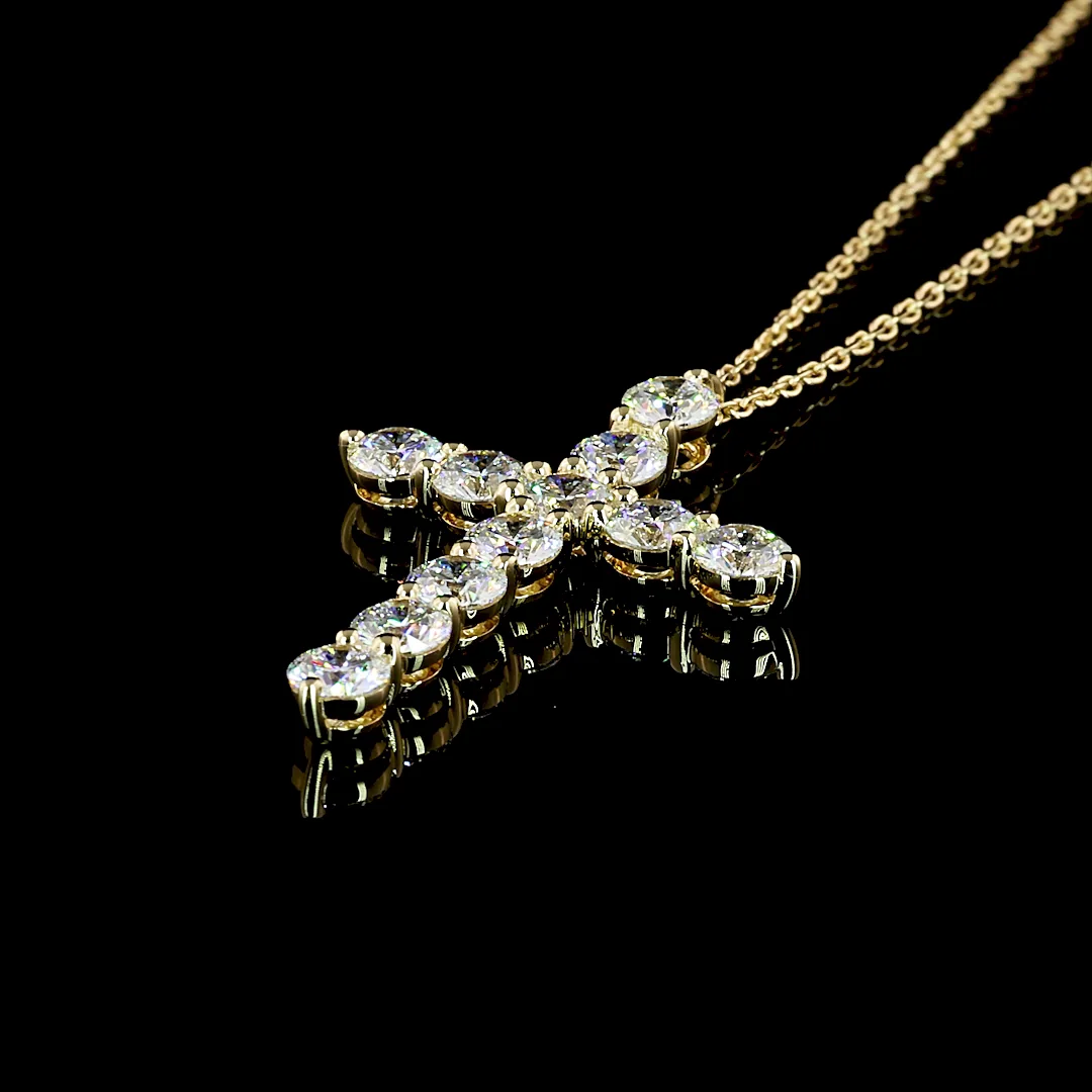 1.92 Cts 14k Yellow Gold Round Shape Symbol Pendant - Image 4