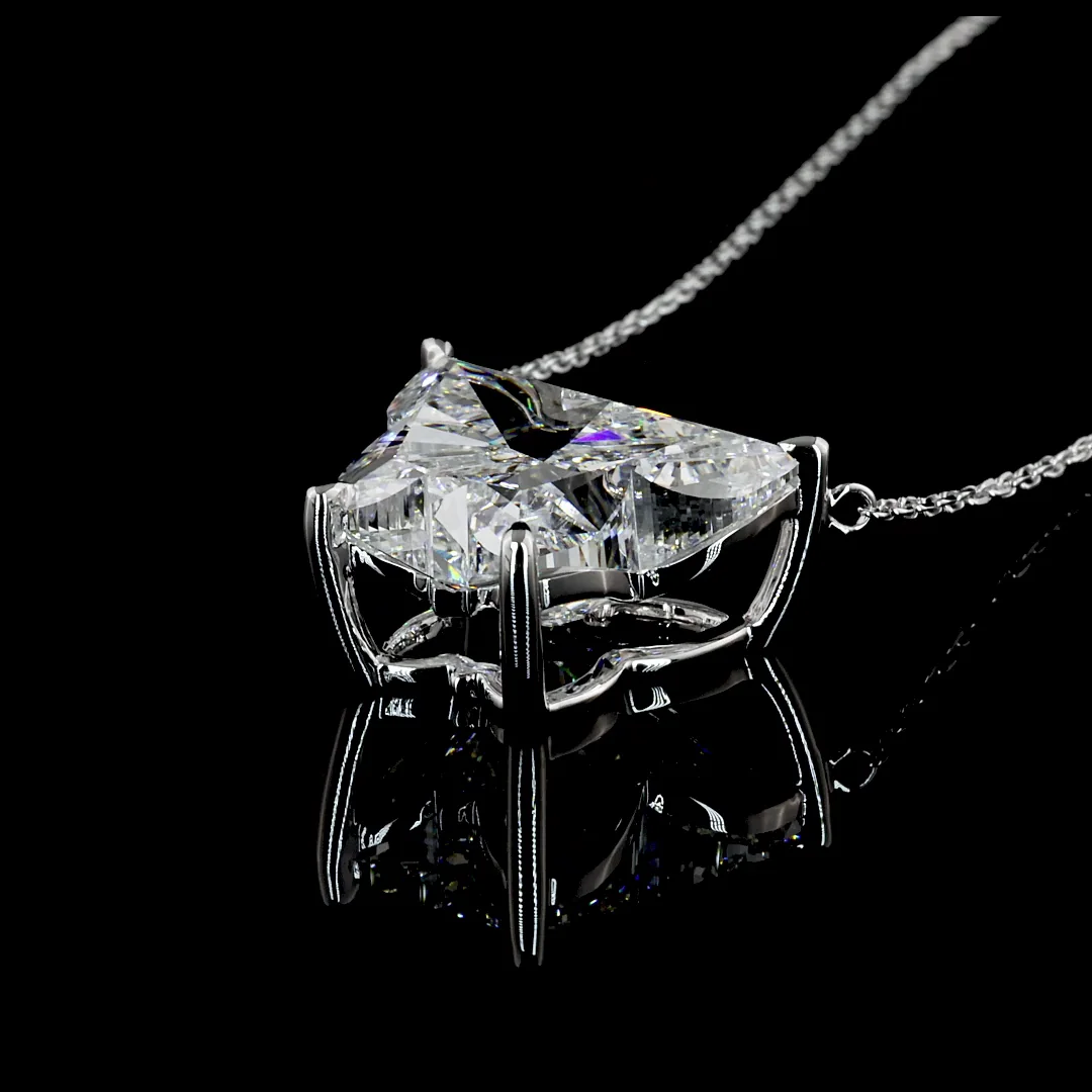 8.86 Cts 14k White Gold Butterfly Shape Symbol Pendant - Image 4