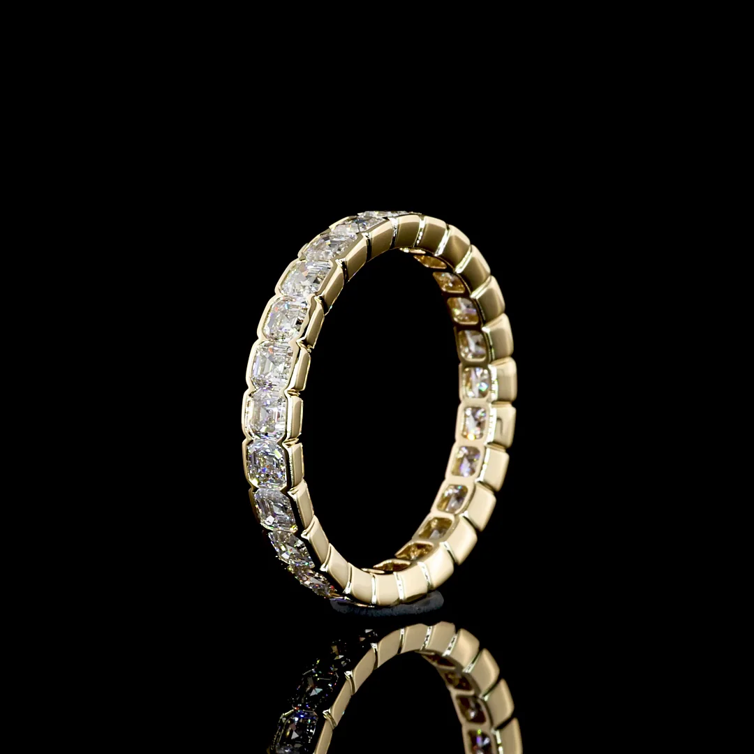 2.13 Cts 14k Yellow Gold Asscher Shape Eternity Band Eternity Band - Image 4