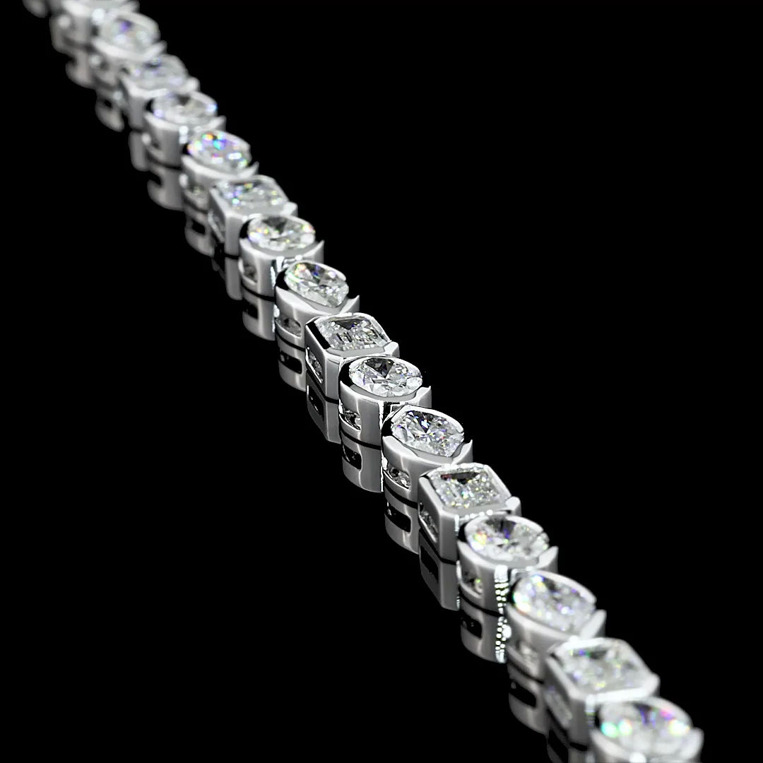 8.45 Cts 14k White Gold Mix Shape Tennis Bracelet - Image 2
