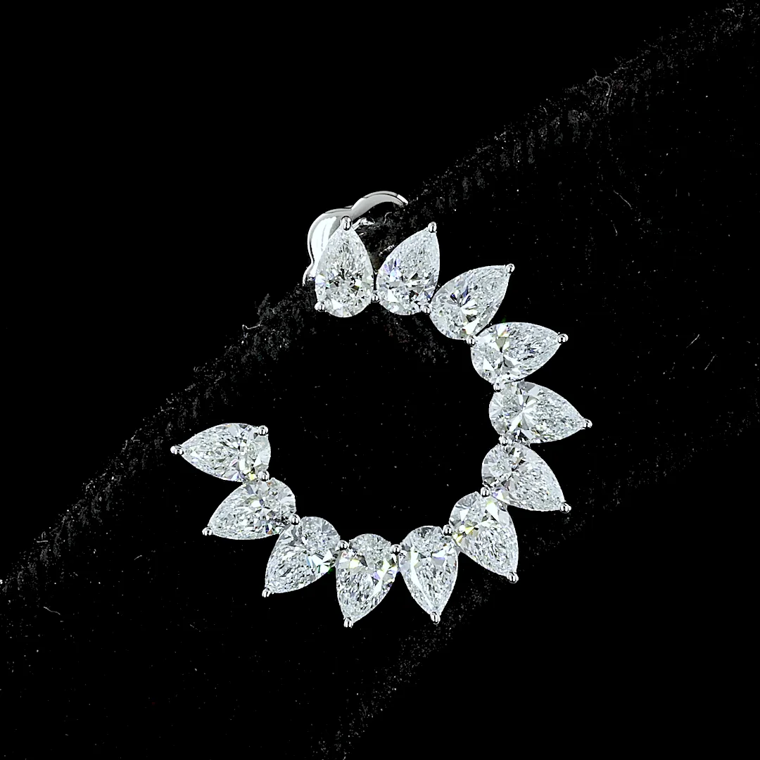 2.75 Cts 14k White Gold Pear Shape Special Earring - Image 2