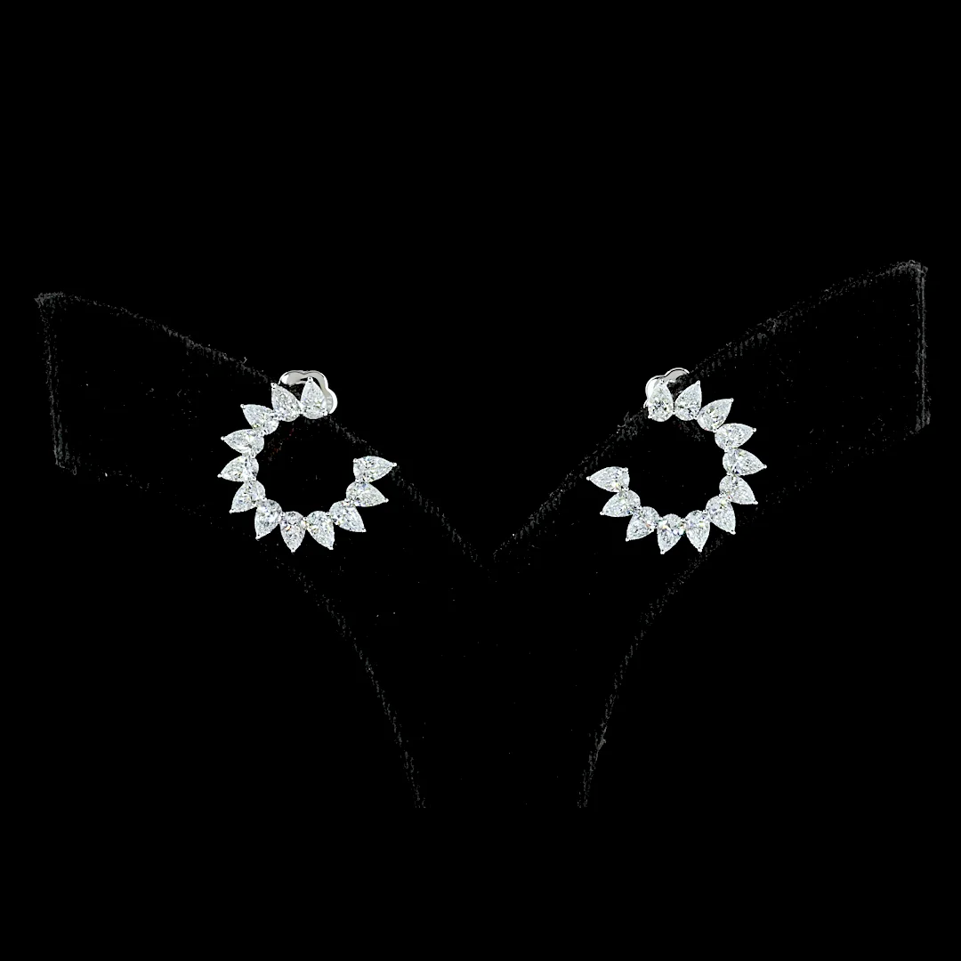 2.75 Cts 14k White Gold Pear Shape Special Earring - Video